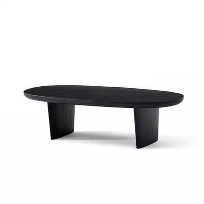 Traditional Vintage Pine Wood Oval Square Coffee Table 1-Tier For Living Room