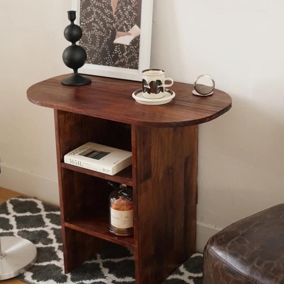 Traditional Chinese Medium Density Fiberboard Square Oval Coffee Table 3-Tier For Living Room