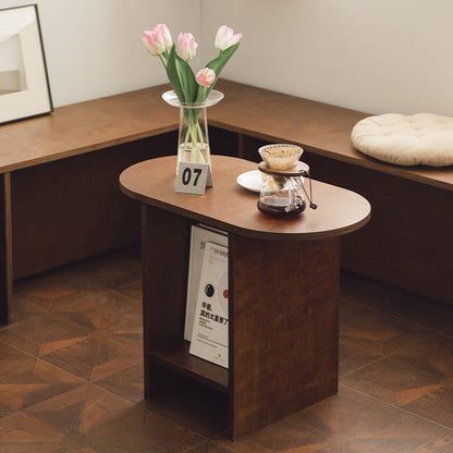 Traditional Chinese Medium Density Fiberboard Square Oval Coffee Table 3-Tier For Living Room