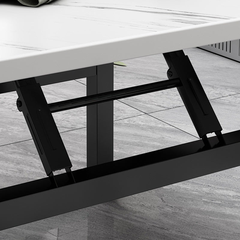 Contemporary Nordic Medium Density Fiberboard Carbon Steel Folding Square Coffee Table For Living Room