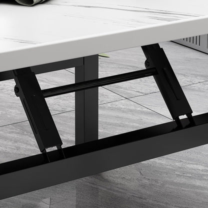Contemporary Nordic Medium Density Fiberboard Carbon Steel Folding Square Coffee Table For Living Room