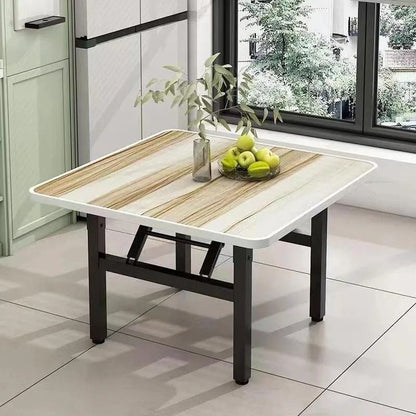 Contemporary Nordic Medium Density Fiberboard Carbon Steel Folding Square Coffee Table For Living Room