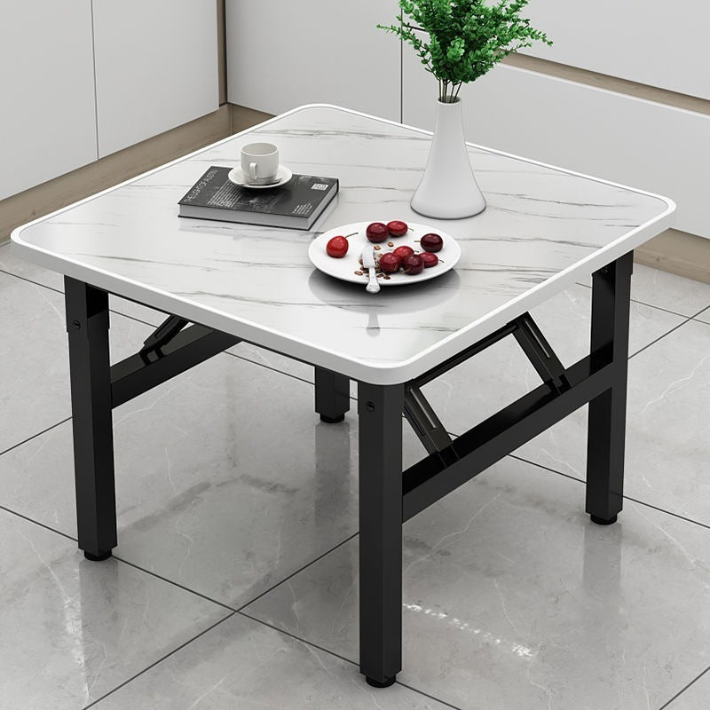 Contemporary Nordic Medium Density Fiberboard Carbon Steel Folding Square Coffee Table For Living Room