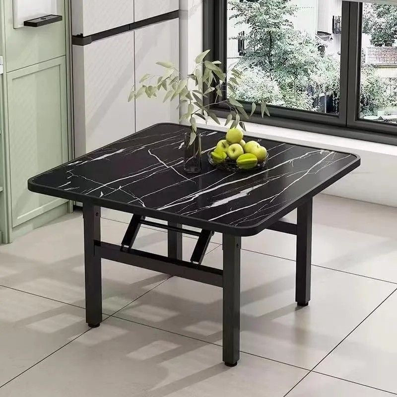 Contemporary Nordic Medium Density Fiberboard Carbon Steel Folding Square Coffee Table For Living Room