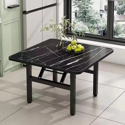 Contemporary Nordic Medium Density Fiberboard Carbon Steel Folding Square Coffee Table For Living Room