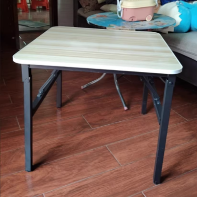 Contemporary Nordic Medium Density Fiberboard Carbon Steel Folding Square Coffee Table For Living Room