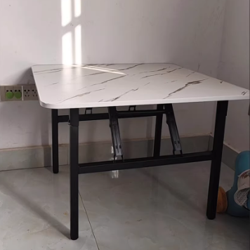 Contemporary Nordic Medium Density Fiberboard Carbon Steel Folding Square Coffee Table For Living Room