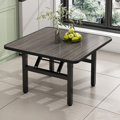 Contemporary Nordic Medium Density Fiberboard Carbon Steel Folding Square Coffee Table For Living Room