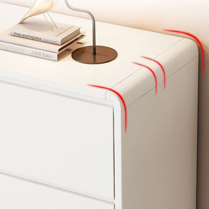 Modern Minimalist Wood Panels Metal Rounded Square Rectangle Storage Cabinet With 3 Drawers For Living Room