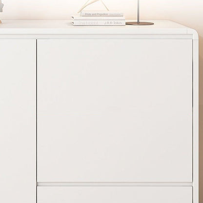 Modern Minimalist Wood Panels Metal Rounded Square Rectangle Storage Cabinet With 3 Drawers For Living Room