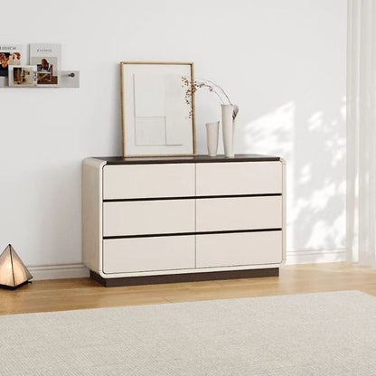 Traditional French Solid Wood Particle Board Pine Rounded Rectangular Storage Cabinet 2/5/6 Drawers For Living Room