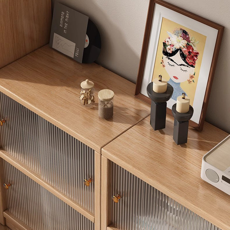 Traditional Chinese Ecoboard Acrylic Textured Rectangular Storage Cabinet 2/3 Tier For Living Room