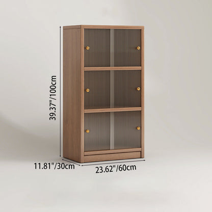 Traditional Chinese Ecoboard Acrylic Textured Rectangular Storage Cabinet 2/3 Tier For Living Room