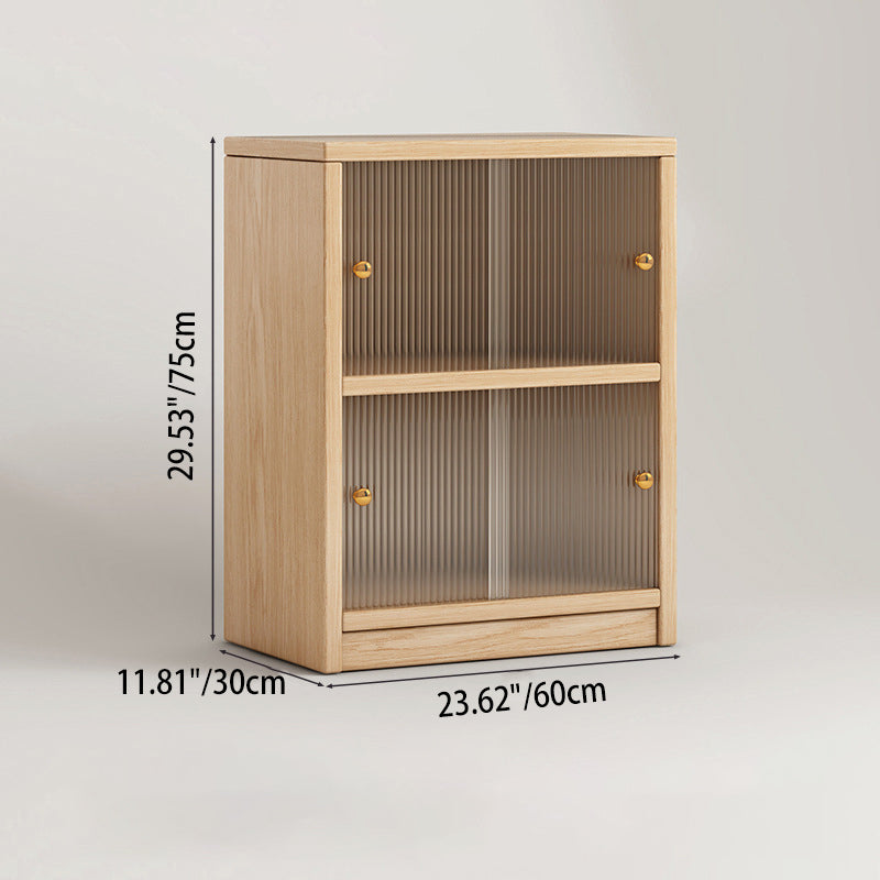Traditional Chinese Ecoboard Acrylic Textured Rectangular Storage Cabinet 2/3 Tier For Living Room
