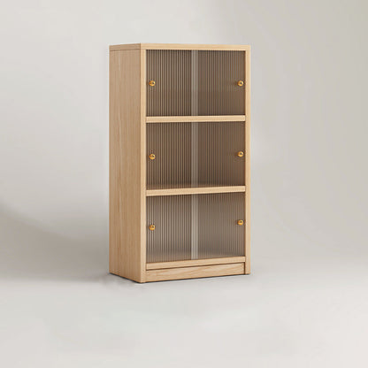 Traditional Chinese Ecoboard Acrylic Textured Rectangular Storage Cabinet 2/3 Tier For Living Room