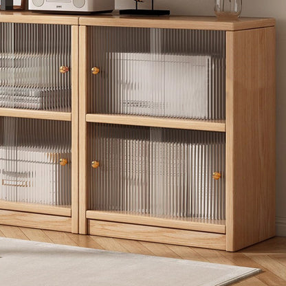 Traditional Chinese Ecoboard Acrylic Textured Rectangular Storage Cabinet 2/3 Tier For Living Room