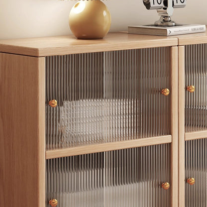 Traditional Chinese Ecoboard Acrylic Textured Rectangular Storage Cabinet 2/3 Tier For Living Room