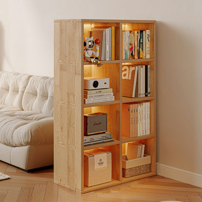Traditional Chinese Pine Wood Open Square Storage Cabinet 6/8 Cabinets For Living Room