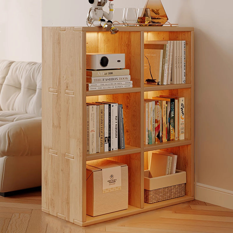 Traditional Chinese Pine Wood Open Square Storage Cabinet 6/8 Cabinets For Living Room