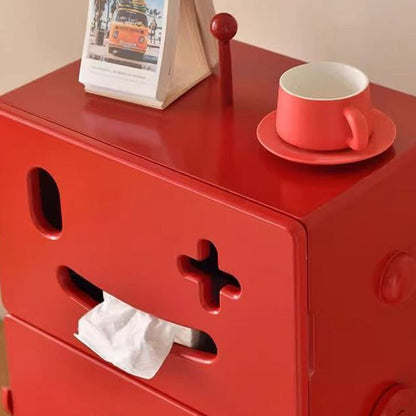 Contemporary Creative MDF Mobile Robot Side Table With 2 Storage For Living Room