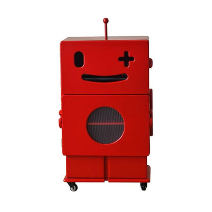 Contemporary Creative MDF Mobile Robot Side Table With 2 Storage For Living Room