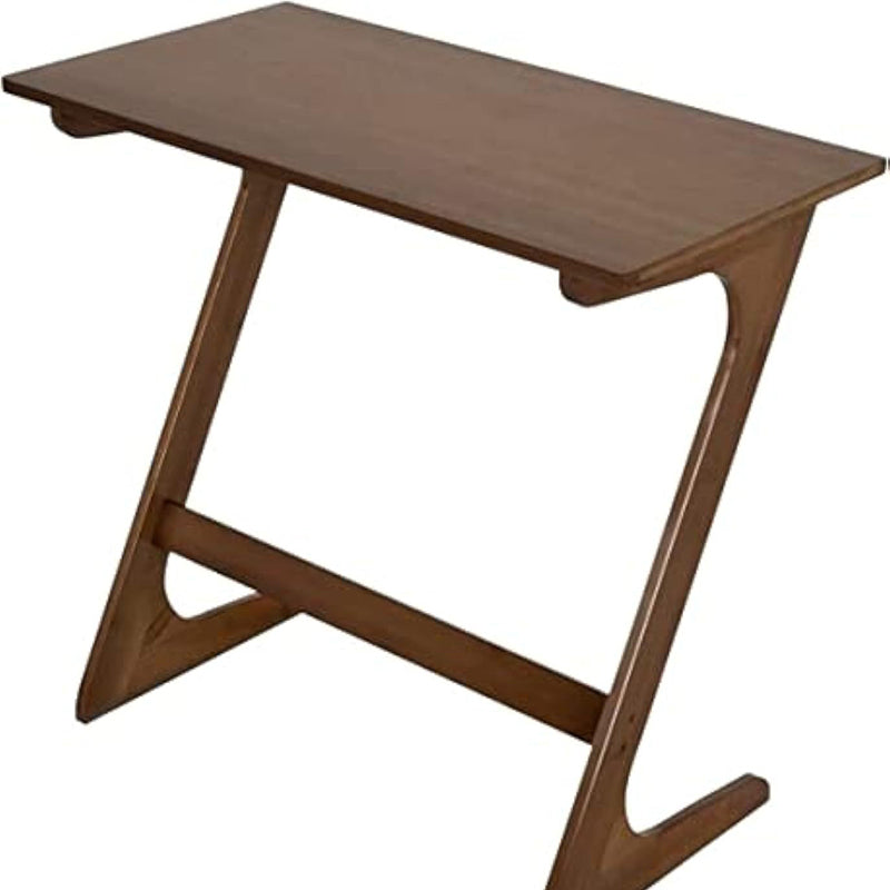 Traditional Chinese Bamboo Z-Shaped Rectangular Side Table With 1 Tier For Living Room