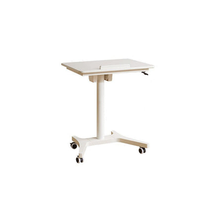 Traditional Chinese Rubber Wood Height-Adjustable Movable Rectangular Side Table With 1 Tier For Living Room