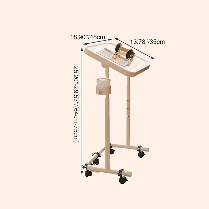 Modern Minimalist Carbon Steel Plywood Curved Rectangular Side Table With 1 Tier For Living Room
