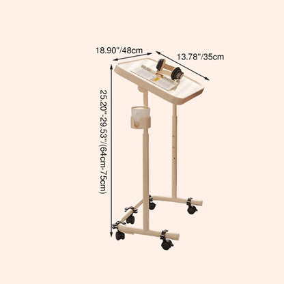 Modern Minimalist Carbon Steel Plywood Curved Rectangular Side Table With 1 Tier For Living Room