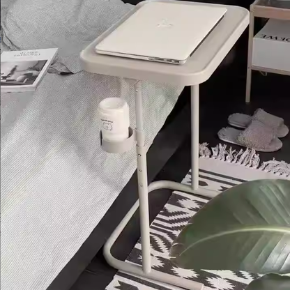 Modern Minimalist Carbon Steel Plywood Curved Rectangular Side Table With 1 Tier For Living Room