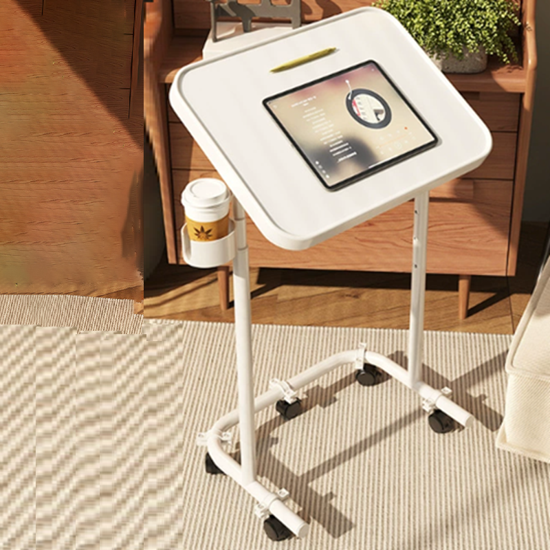 Modern Minimalist Carbon Steel Plywood Curved Rectangular Side Table With 1 Tier For Living Room