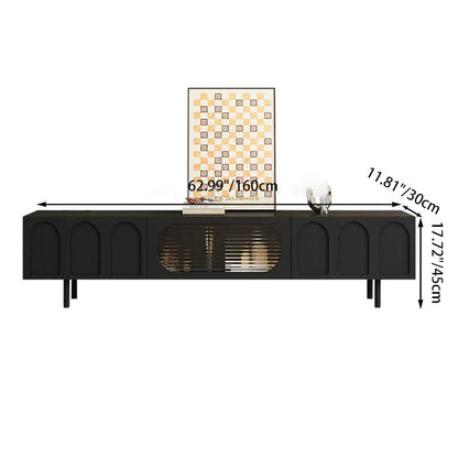 Traditional French Engineered Wood Glass Arch Rectangular Coffee Table With 2 Drawers For Living Room