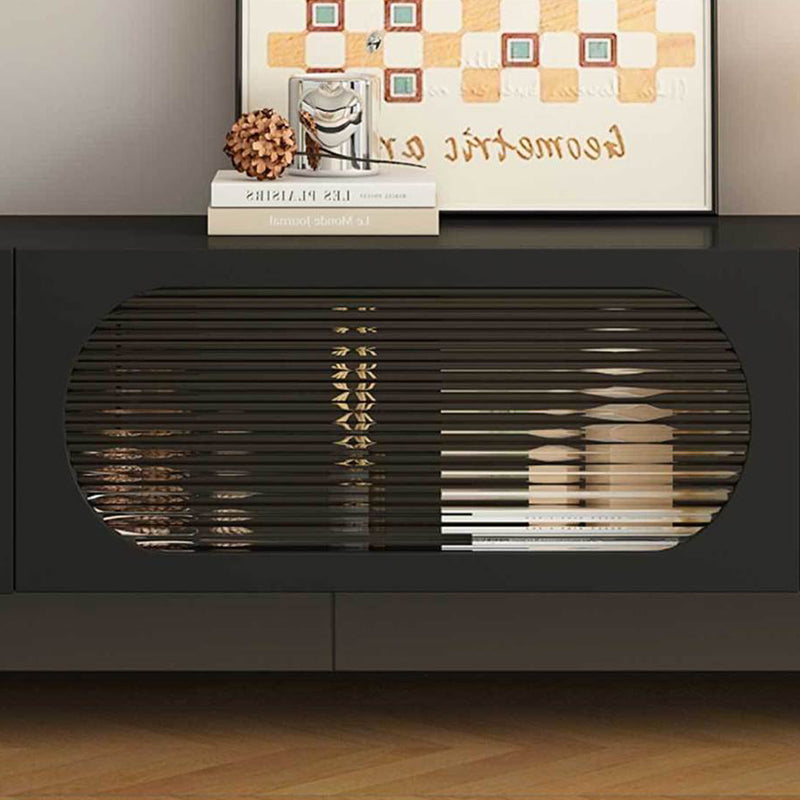 Traditional French Engineered Wood Glass Arch Rectangular Coffee Table With 2 Drawers For Living Room