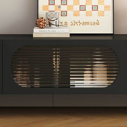 Traditional French Engineered Wood Glass Arch Rectangular Coffee Table With 2 Drawers For Living Room