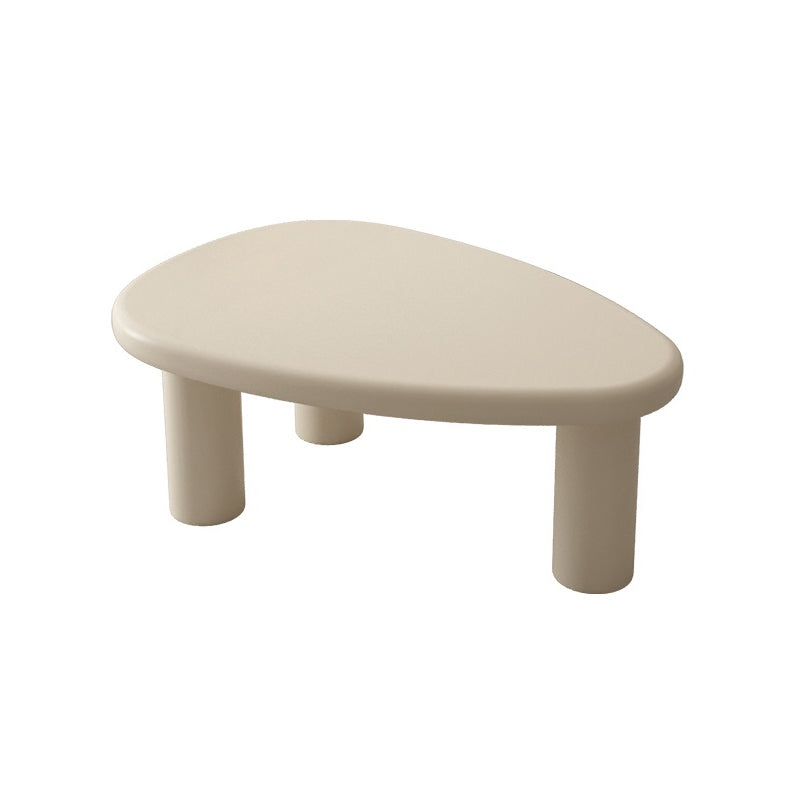 Traditional French Engineered Wood Rounded Triangular Coffee Table With 1-Tier For Living Room