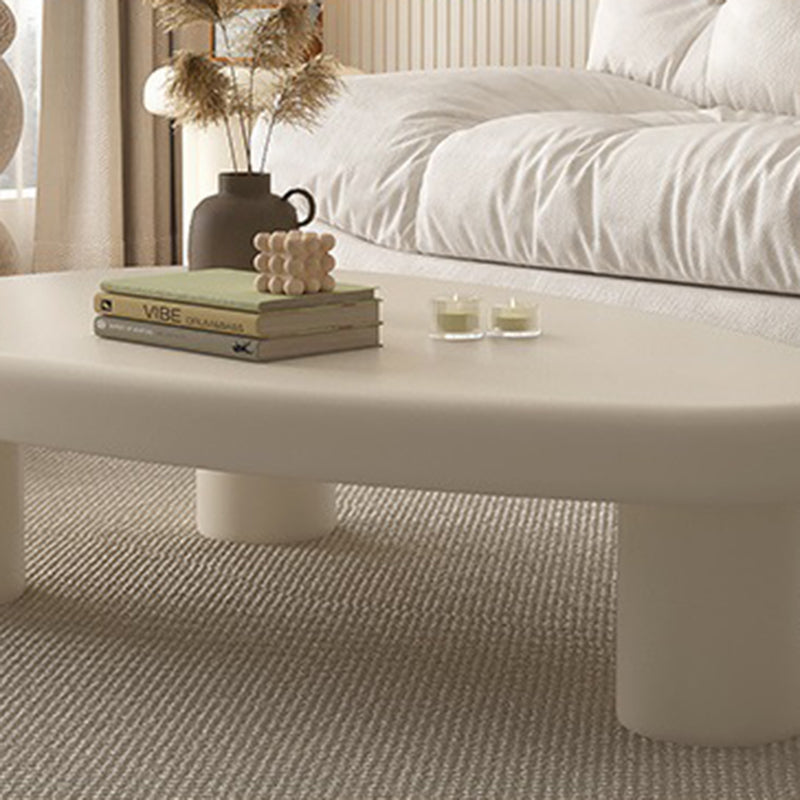Traditional French Engineered Wood Rounded Triangular Coffee Table With 1-Tier For Living Room