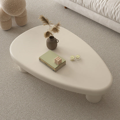 Traditional French Engineered Wood Rounded Triangular Coffee Table With 1-Tier For Living Room