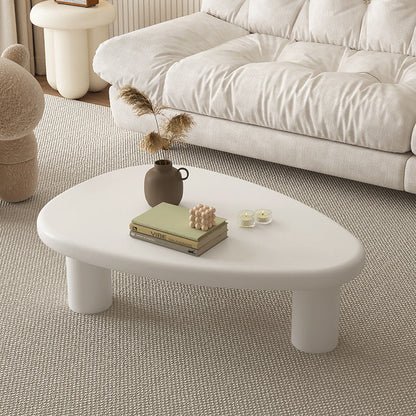 Traditional French Engineered Wood Rounded Triangular Coffee Table With 1-Tier For Living Room