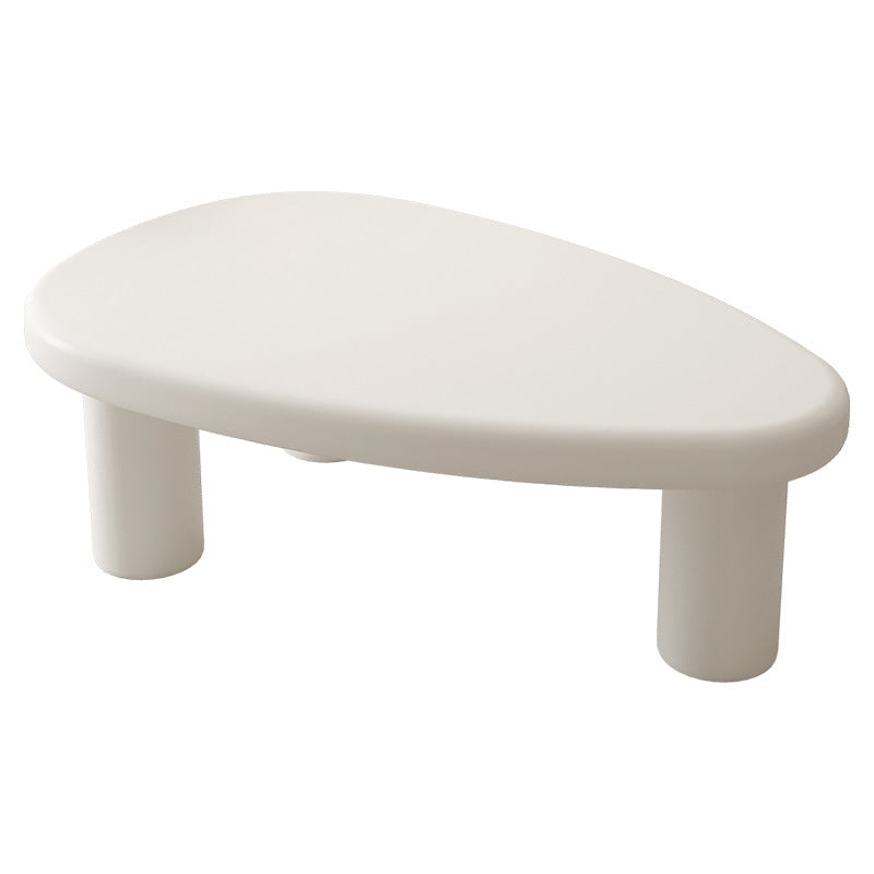 Traditional French Engineered Wood Rounded Triangular Coffee Table With 1-Tier For Living Room