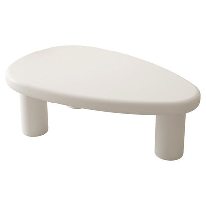 Traditional French Engineered Wood Rounded Triangular Coffee Table With 1-Tier For Living Room