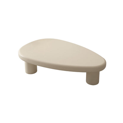 Traditional French Engineered Wood Rounded Triangular Coffee Table With 1-Tier For Living Room