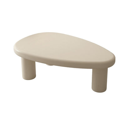 Traditional French Engineered Wood Rounded Triangular Coffee Table With 1-Tier For Living Room