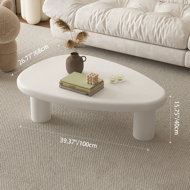 Traditional French Engineered Wood Rounded Triangular Coffee Table With 1-Tier For Living Room