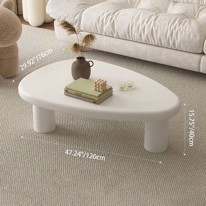 Traditional French Engineered Wood Rounded Triangular Coffee Table With 1-Tier For Living Room