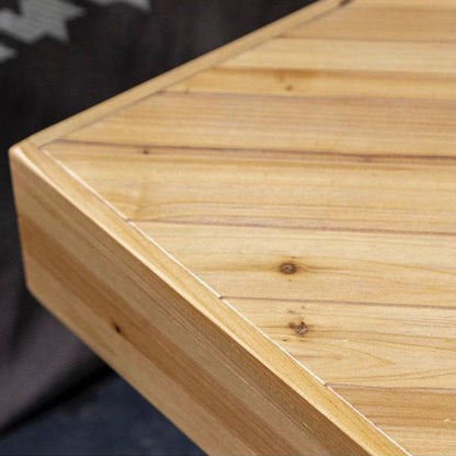 Traditional Chinese Fir Wood Square Tapered Coffee Table Single Tier For Living Room