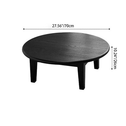 Traditional Japanese Ash Wood Round Coffee Table 1-Tier For Living Room