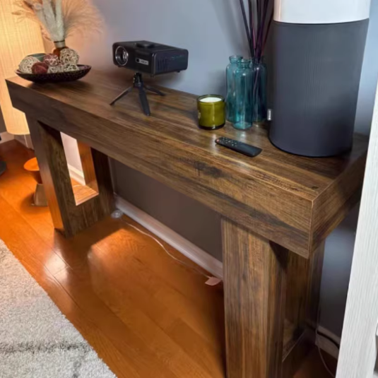 Traditional Chinese MDF Rectangular End Table 1-Tier For Living Room