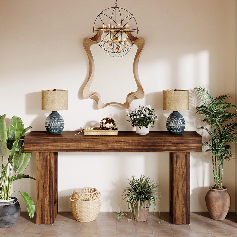 Traditional Chinese MDF Rectangular End Table 1-Tier For Living Room