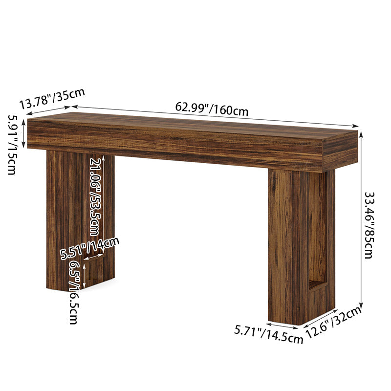 Traditional Chinese MDF Rectangular End Table 1-Tier For Living Room