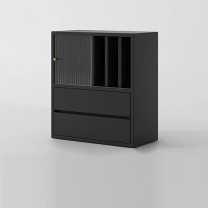 Traditional Chinese Eco Board Acrylic Square Storage Cabinet 2-Drawer For Living Room